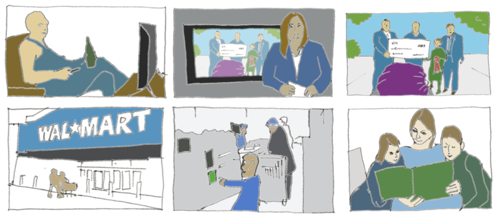 storyboard of discovering cucumber zoo on tv