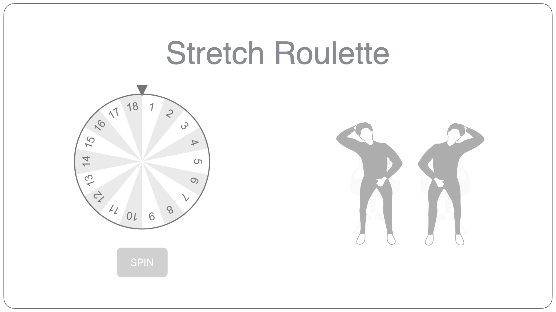 roulette wheel with stretch outline for practicing stretching