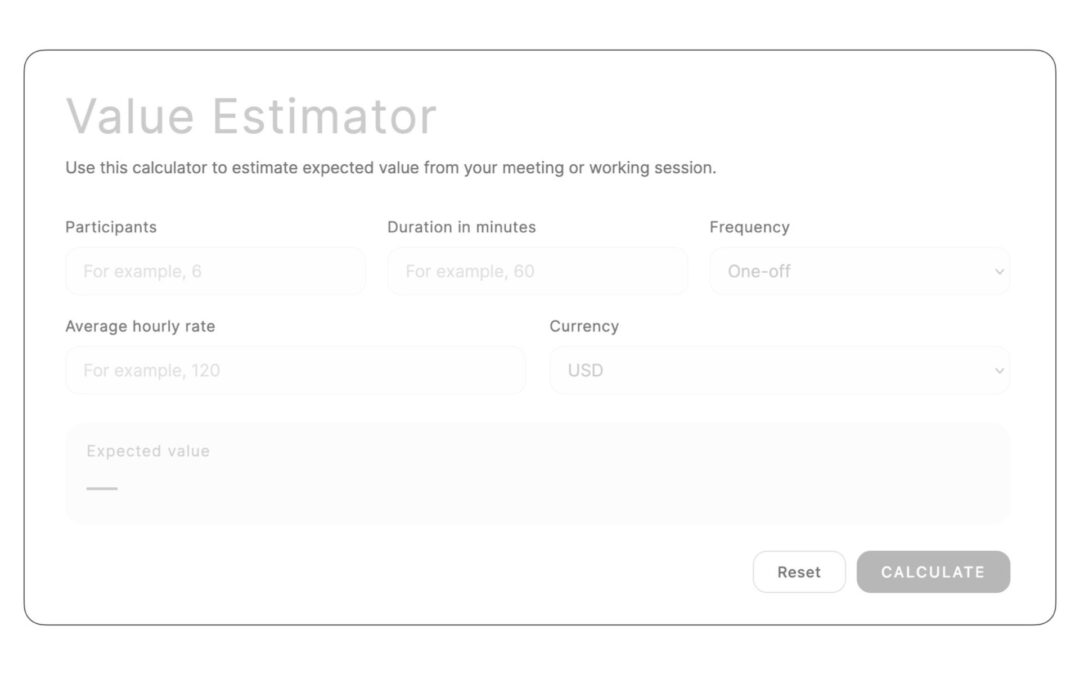 Calculate total meeting value to help a system sense itself